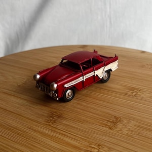 RED RACING CAR Metal Decoration / Retro Motor Model / Vintage Metal Toy / Classic Collectors Item / Gift Idea