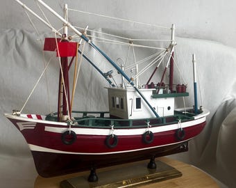 MERLUCERA FISHING BOAT Decoration / Wooden Boat / Vintage Art / Nautical Deco / Table & Library Decoration