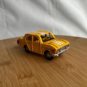 YELLOW RACING CAR Metal Decoration / Retro Motor Model / Vintage Metal Toy / Classic Collectors Item / Gift Idea