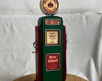 PETROL PUMP Piggy Bank Decoration /Vintage Metal Design Replica / Decorative Nostalgic / Retro Shelf Decor