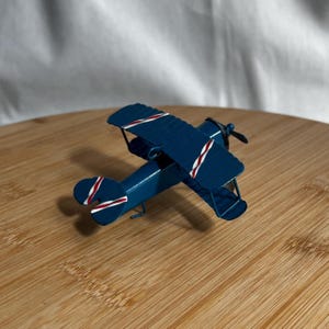 VINTAGE BLUE AIRPLANE / Old Classic Metal Model / Plane Toy / Gift Idea for Pilot / Home Decor / Collector Item