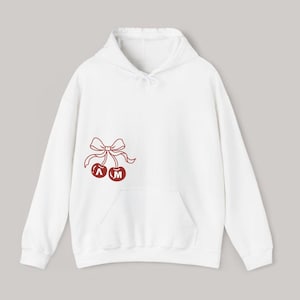 Sudadera con capucha de cerezas de hermandad / Sudadera estética griega / Sudadera estética de hermandad / Sudadera con capucha negra de moda / Letras griegas / Ropa de hermandad