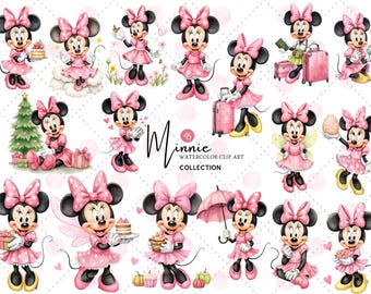 Pink Mouse Clipart Set – Birthday Party Decor PNG Bundle (Digital Download)