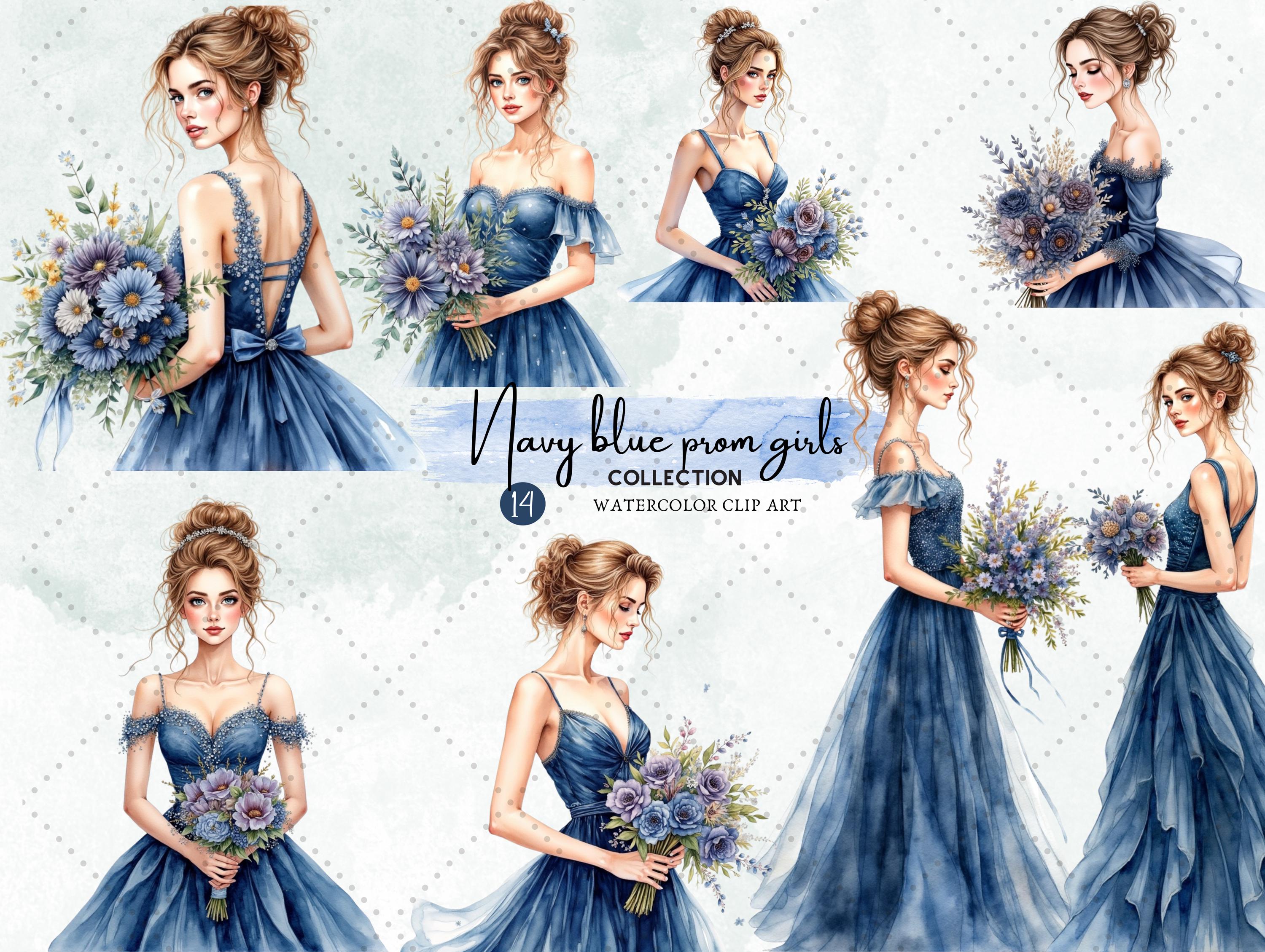 Blue Watercolor Dress Formal - Etsy