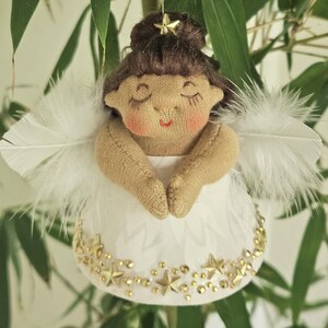 Hawaiian Aloha Doll Ornaments Ooak, Kealani (White Angel), the Guardian Angel