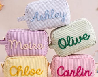 Personalized Pencil Case for Kids,Custom Name School Cosmetic Bag,Cute Back to School Gift,Makeup Pouch Student Organizer Bag