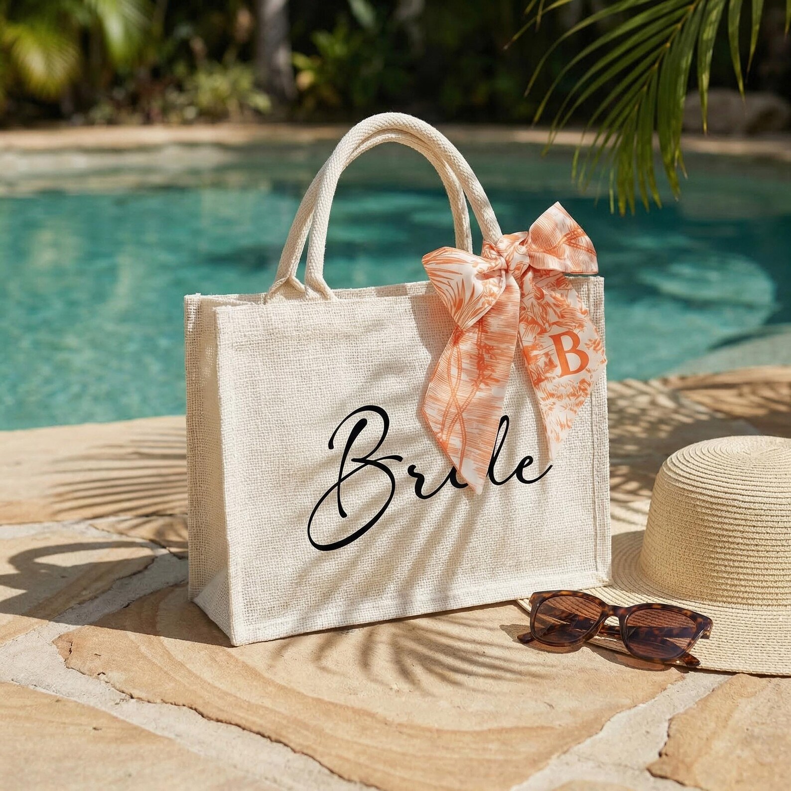 Personalized Bridesmaid Burlap Tote Bags, Custom Jute Beach Bag ...