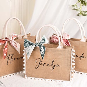Custom Beach Tote Bag,Personalized Jute tote,Bridesmaid Gift bag,Burlap Beach Bag,Bachelore Party Favor,Wedding Proposal Gift totes,Gift bag