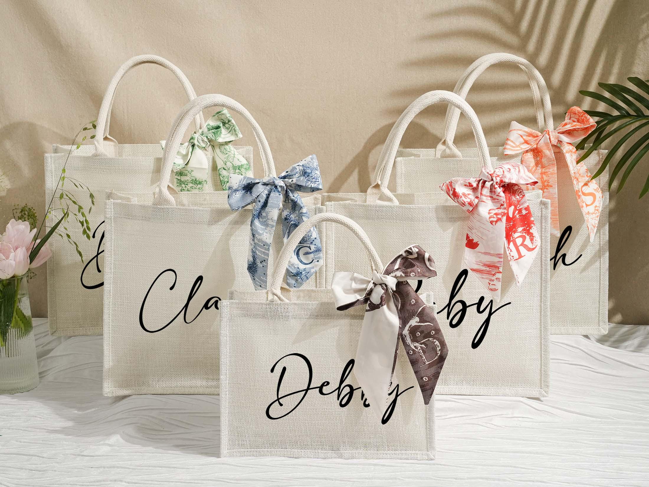 Custom Bridesmaid Gift Bag,personalized Burlap Tote Bag,custom Jute Bag ...