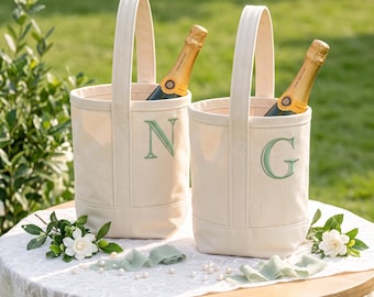 Bolsa de vino personalizada, regalo bordado para damas de honor, bolsa de lona personalizada para botellas de vino, regalo para despedida de soltera