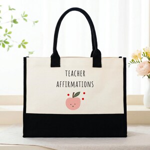 Tygväska i lapptäcke, present till lärare med bekräftelser, tygväska med uppskattning i klassrummet, present till lärare i skolan