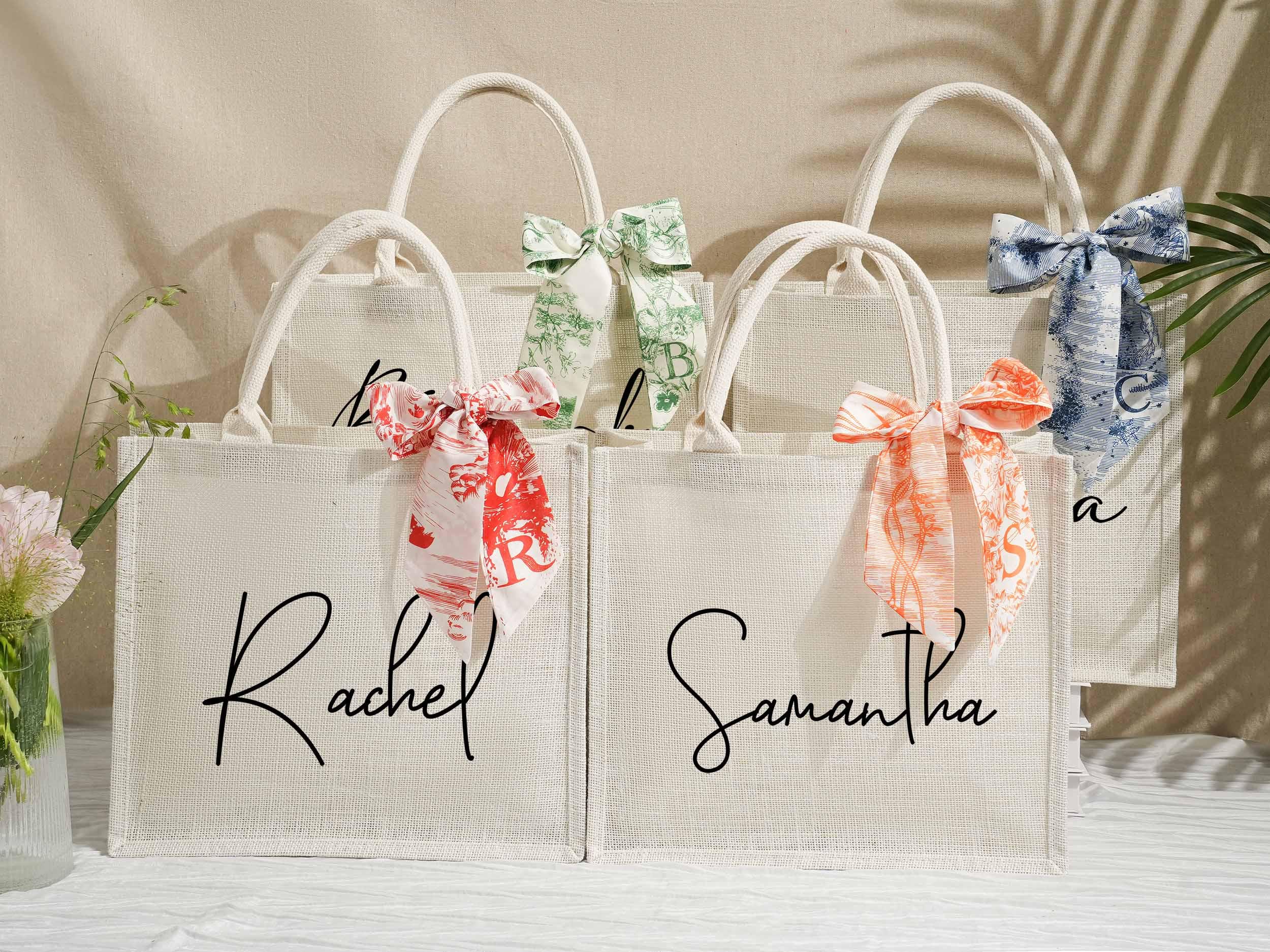Custom Bridesmaid Gift Bag,personalized Burlap Tote Bag,custom Jute Bag ...