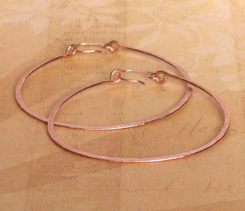 Large Round Rose Gold Hoop Earrings 14K Rose Gold Filled Etsy