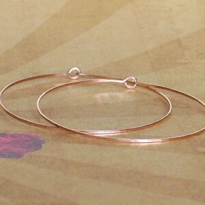 Delicate Rose Gold Hoops, Flat Front 14 K Rose Gold Filled Hoop Earrings, 2 1/4, 2, 1 3/4, 1 1/2, 1 1/4, 1 inch Hoop Earrings, Great Gift image 5