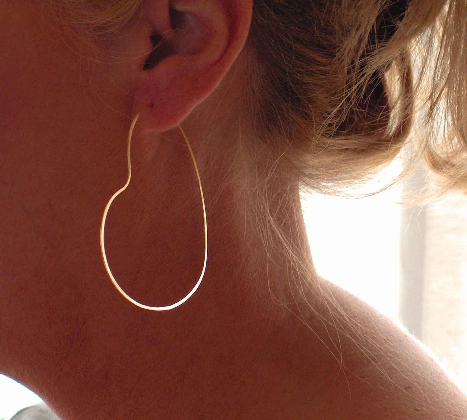 Thick heart online hoop earrings