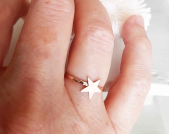 Gold Stern Ring, stapelbare Band Ring, himmlische ring, Konstellation Ring, kleine Stern Ring, Stern Schmuck, jeden Tag Schmuck, minimalistische Ringe