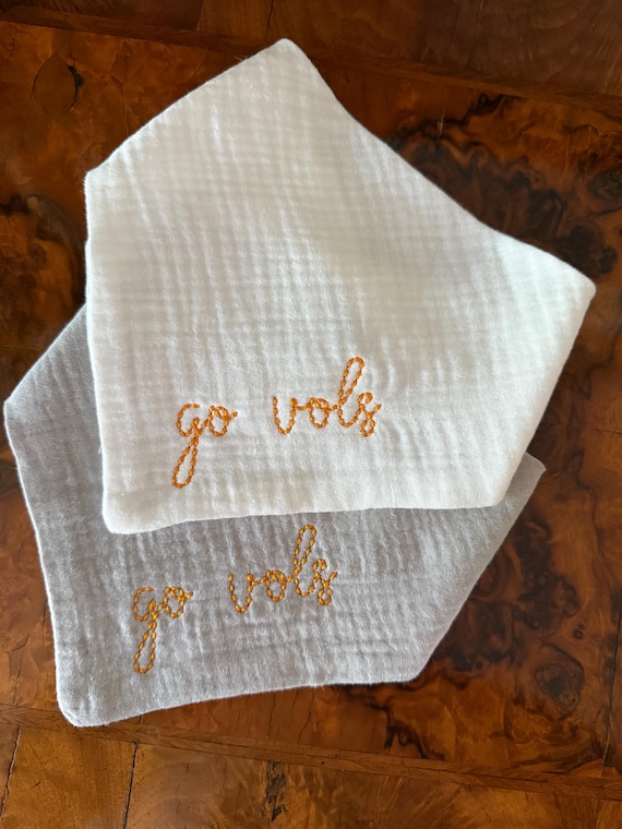 Embroidered Game Day Baby Bib • Tennessee Vols Muslin Bandana Bib