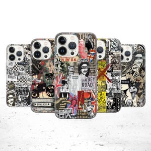 Custodia per telefono Punk Rock - Anarchy Protest Grunge Art Cover per iPhone 16 15 14 13 12 11 Pro max, Plus, X, Samsung Galaxy S24 S23 S22 S20 Ultra