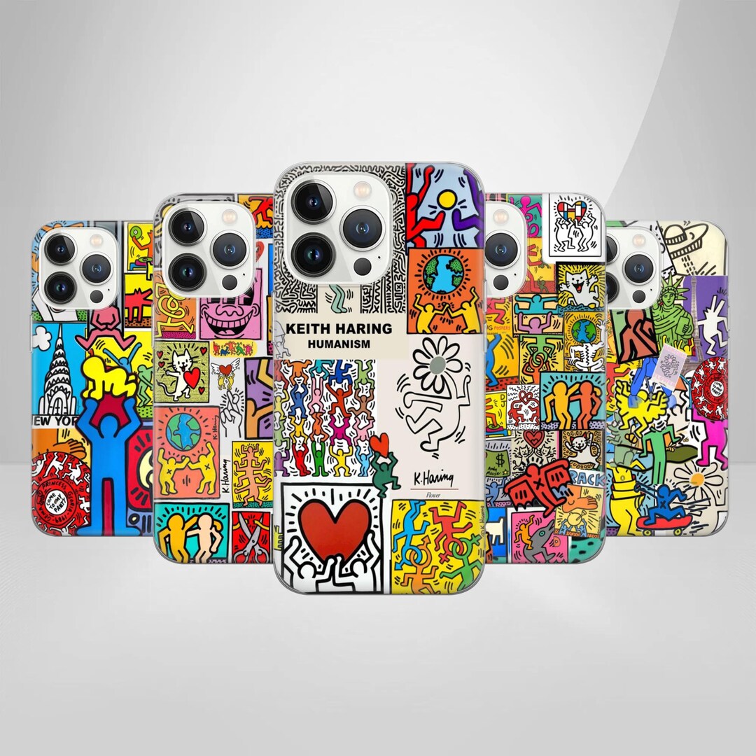 Keith Haring Phone Case Urban Art Artwork Cover for iPhone 16 15 14 13