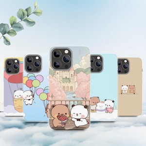 Bubu und Dudu Bär Panda Handyhülle, Aesthetic Cover iPhone 16 15 14 13 12 11 Pro max, Plus, X, Samsung Galaxy S24 S23 S22 S20 Ultra, Pixel 9