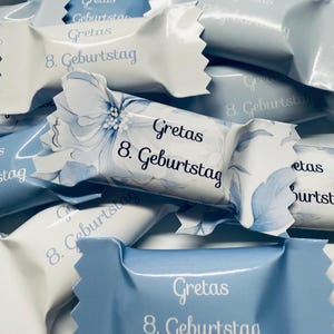 Personalized candy with name / table decoration / scatter decoration / wedding favors / blue / registry office / gift idea / flower / candy with name