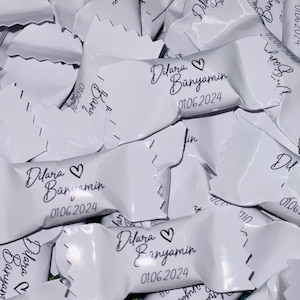 Personalized candy with name table decoration scatter decoration guest gifts party favors communion baptism wedding registry office anniversary white