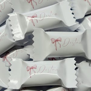 Caramelle personalizzate con nome, decorazione da tavolo, decorazione sparsa, bomboniere per primo compleanno, fiocco per baby shower, rosa acquerello.
