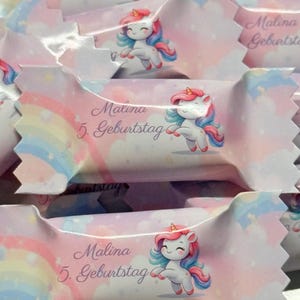 Caramelle personalizzate con nome, decorazione da tavolo, decorazioni da spargere, bomboniere per feste, primo compleanno, baby shower, unicorno, compleanno per bambini