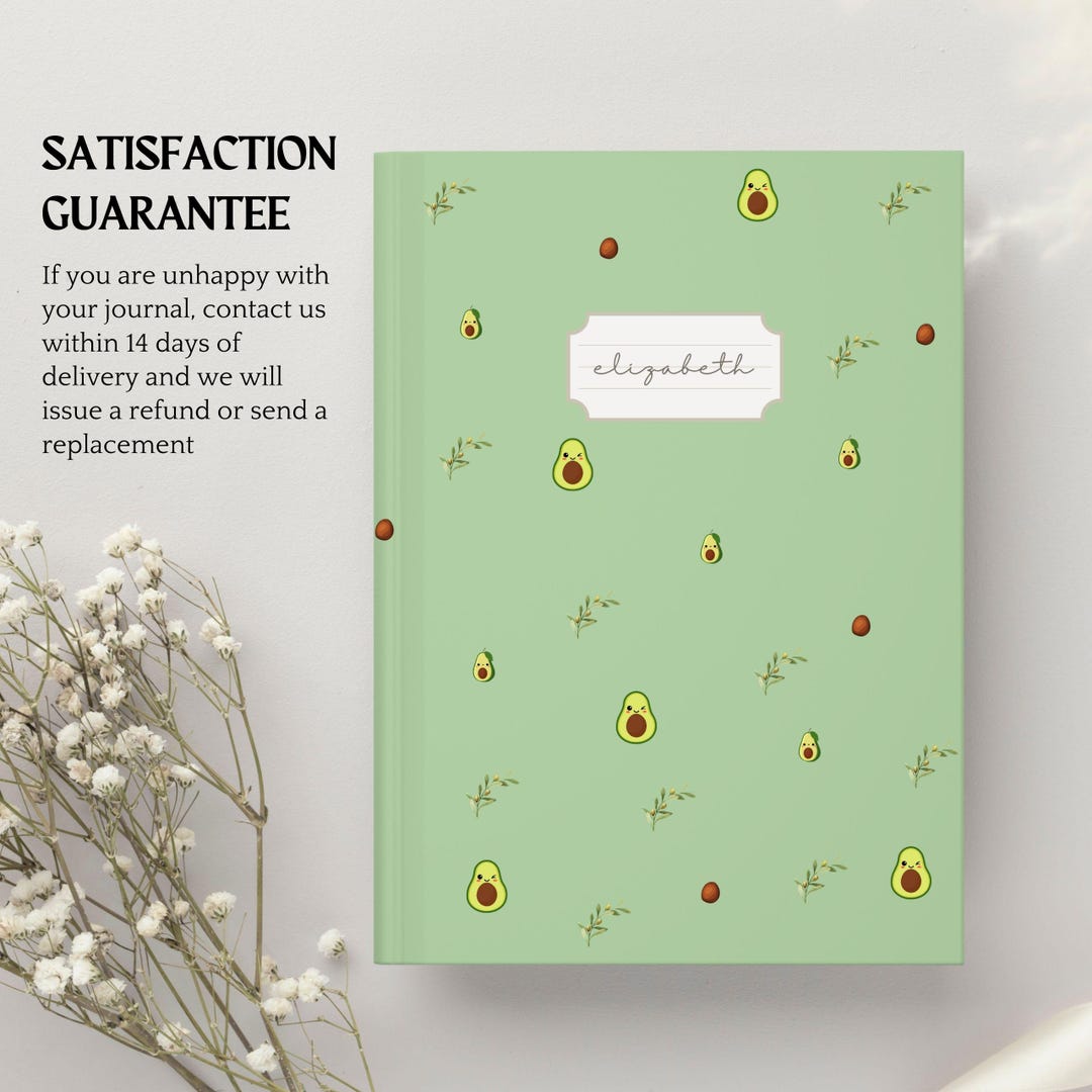Personalized Avocado Stationery Journal Productivity Avocado Print ...