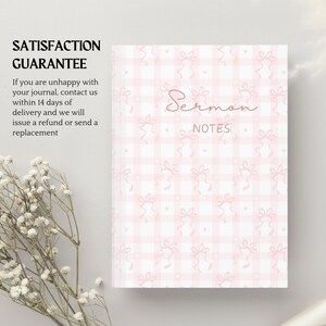 Sermon Notes Journal Pink Coquette Bible Study Notebook Prayer Journal Gift For Christian Baptism Gift Religious Coquette Christian Gift