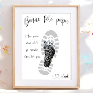 Póster de huella de bebé/niño papá te amo