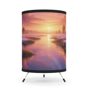 Sunset River Tripod Lamp: Serene Home Decor Lighting