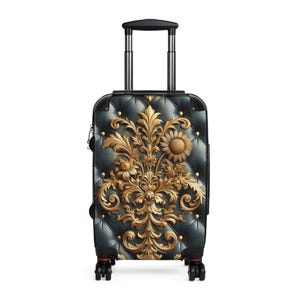 Elegant Floral Suitcase Travel Luggage Stylish Carry On Vintage Bag for Travel Gift for Adventurers Perfect for Summer by BlackWolfB
