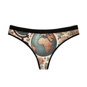 Vintage Map Womens Tangas Einzigartig entworfen Unterwäsche Reise-Liebhaber-Geschenk Perfekt für den Alltag Tragen Bequeme Dessous von BlackWolfB