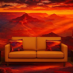 Grand Canyon Sunset Print: Warm Desert Landscape Photography (Digital Download)