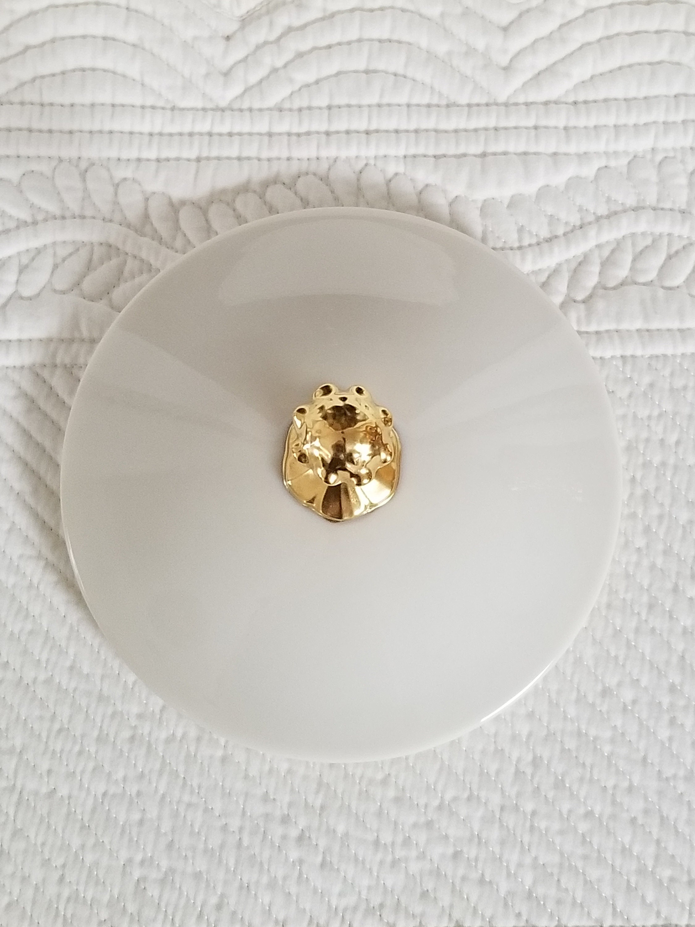 Vintage Lenox Candy Dish & Lid in Cream With 24k Gold Trim