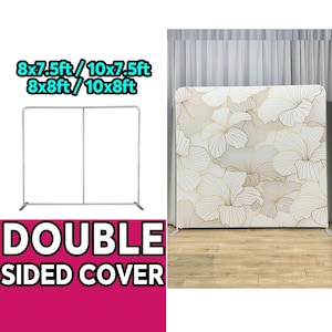 Sfondo per cabina fotografica in oro bianco, supporto in metallo quadrato, 8*8 piedi, cornice per fondale per baby shower, sfondo per compleanno, decorazione per feste, striscione