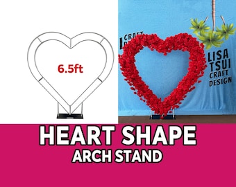 Soporte de arco de corazón, soporte de metal con forma de corazón, arco de boda, fondo para fiesta, accesorios de escenario, decoración, arco en forma de corazón, telón de fondo para baby shower, fotomatón
