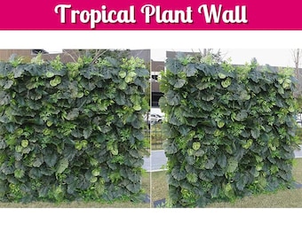 Artificial Floral Wall Green Tropical leaves Plant Wall Grass Background for Birthday backdrop, baby shower photo booth Wedding Backdrop