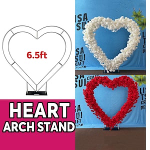 Supporto per arco di fiori a forma di cuore bianco, arco per matrimonio, sfondo per feste, decorazioni per palcoscenico, fondale a forma di cuore, fondale per baby shower