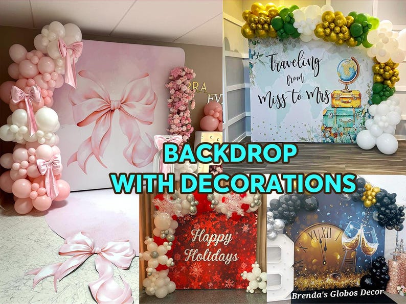 Gold Black Bokeh Photobooth Backdrop Square Stand Cover 8*8ft Backdrop ...