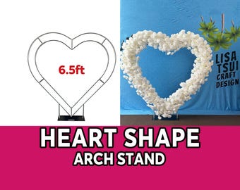 Arco de flores con forma de corazón rojo, soporte para boda, fondo para fiesta, accesorios de decoración para escenario, soporte en forma de corazón, fotomatón, telón de fondo para baby shower