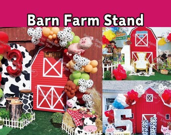 Farm Barn Arch Backdrop Stand Cover Backdrop Frame for baby shower backdrop birthday backdrop photo booth party decor red barn farm stand