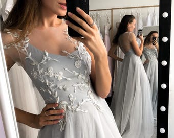 Blue wedding dress