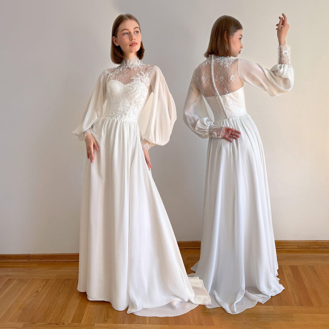 champagne wedding dresses with sleeves Rustic Dress Long Wedding Gown – Pgmdress Activity:Swim V Neck Short Black Variant:12