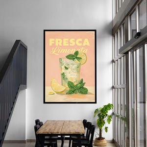 Cartel digital vintage de limonada fresca (fresca)