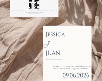 Spaanse huwelijksuitnodiging | Bewerkbare canvassjabloon | Direct downloaden