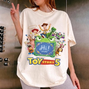 Toy Story 5 PNG, Woody Buzz Lightyear Jessie Rex Alien Hamm Slinky Dog Cartoon Character PNG, Digital Download File