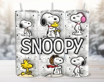 Snoop Comic Panel Name Tumbler Wrap PNG Digital Download Cute Dog Black White Cartoon Story Printable