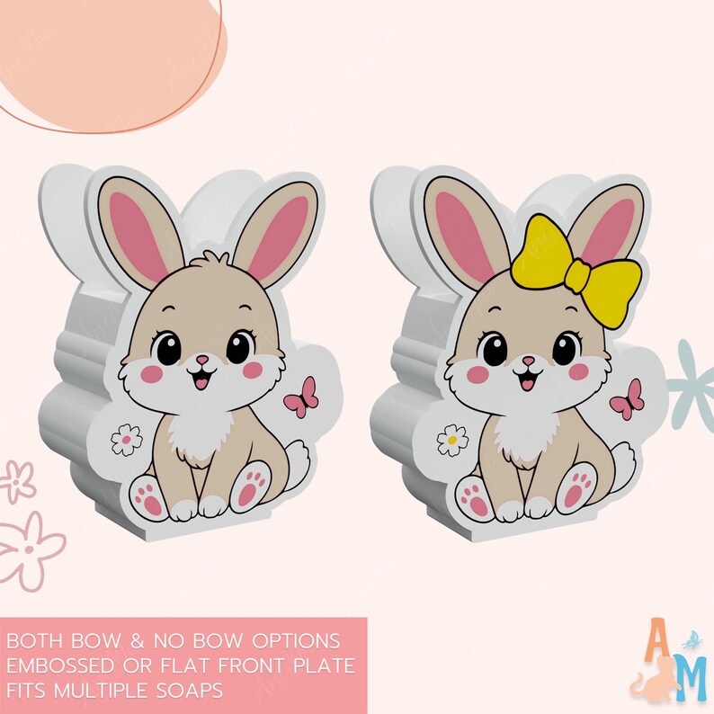 Bunny Rabbit Soap Dispenser Holder 3D Print STL File (Digital Download) image 2